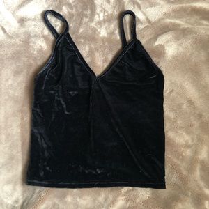 Brandy Melville velour cropped top
